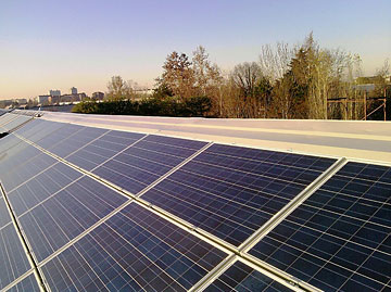 Foto 1 impianto fotovoltaico 44 Kw su tetto piano capannone artigianale